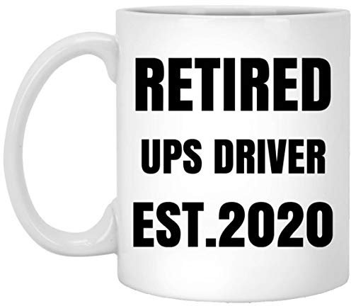 Kaffee Tasse Personalisiertes Datum, Benutzerdefiniertes Jahr, Pensionierter Ups-Fahrer, Est Geschenk Tasse Retrohochwertige Kaffeetasse Unisize Motivtasse 330Ml Für Kollegen, Chef, Home