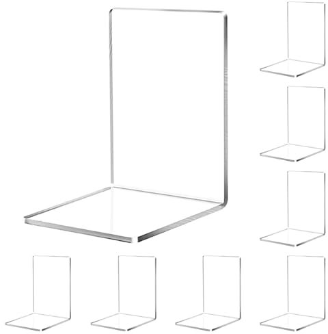 Buchstützen-Set, buchstütze aus 8 transparenten Acrylbuchstützen. Geeignet für Schule, Zuhause, Büro, Bibliothek, Schlafzimmer und Schreibtischorganisation. Transparente Dekoration