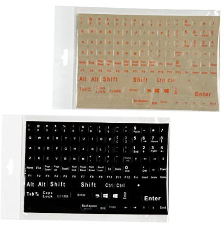 Uonlytech 2sheets English Keyboard Stickers Material for Easy Letter Replacement Laptop and Desktop Keyboards Smooth Non-fading Compatible Computer Types