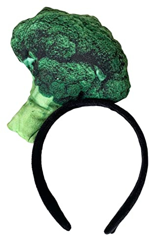 Maxtonser Haarreif mit Obst und Gemüse, lustiger Kopfschmuck, Haarreifen für Strände, Themenparty für Frauen und Mädchen, Halloween, Haarschmuck, Brokkoli