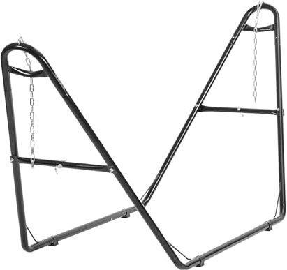 VEVOR Soporte para Hamaca Portátil Carga 250 kg Estructura de Acero Universal para Hamacas de 2,3-3,9 m Ajustable con Cadena, Gancho, Bolsa de Transporte, para Hamaca de 2 Personas Exterior Interior