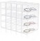 RETON 5 Pack Acrylic Sunglasses Organizer, Clear Eyeglasses Case with 20 Drawers, Stackable Acrylic Storage Organiser for Glasses Storage, Dustproof Eyeglass Storage Display Case for Sunglasses Jewell