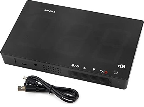 SW‑525A Fonometro Digitale con Display LCD Parete USB 30‑130dB Misuratore di Decibel Digitale Fonometro Dezibel Meter Appeso Grande Schermo a LED per la Stanza dei Bambini