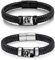WBW Personalised Photo Leather Bracelet, Custom Engraved Men's Bracelet with Name/Text, Black, Customised Valentine's Day Gift