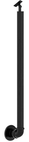 Ringhiera per Scale da Esterno Montaggio Laterale, 1-3 Gradini Ringhiera per Scale in Legno Corrimano Ringhiera di Transizione con Doppio Montante in Ferro battuto Regolabile a 270° e Kit di Viti(Heig