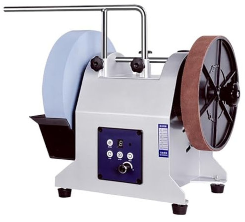 TT-YEC Commercial Electric Knife Sharpener, Dual Wheel Low Speed Bench Grinder Knife Sharpener, Multi-Function Knife Sharpener, Water-Cooled Sharpening System with Adjustable Water Tank,A