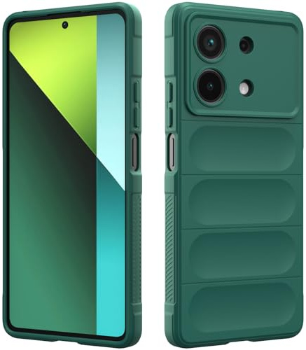 Silicone Case for Redmi Note 13 Pro 5G, Silky-Soft Touch Cover for POCO X6, Anti-Scratch Phone Case with Microfiber Lining, Shockproof Full Body Protective Case with Camera Protection (Dark Green)