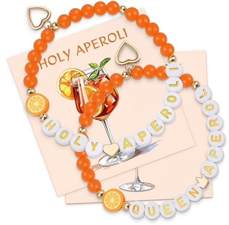 J.Fée Aperol Geschenk, 2 Stück Aperol Armband, Armband Orange, Für Freundin, Kollegin und Familie, Sommer Party Dekoration