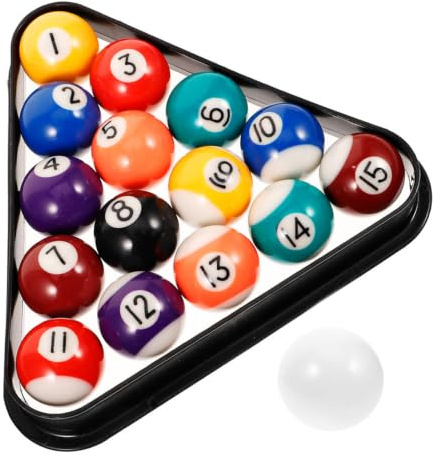 Billard pour Garçon et Filles 17 Pièces Mini avec Triangle de Rangement | Résine Plastique, Design Garçon et Filles, Portable et Compact, École et Extérieur, Accessoires Inclus pour Jeu