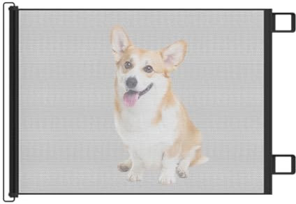 Einziehbares Hundegitter, Ohne Bohren Einziehbare Haustiergitter, Treppentür Trennwand Kindersicheres Netz Katzenschaublech Kein Bohren, Einziehbares Tor für Babys und Haustiere, Mesh Katzentreppe