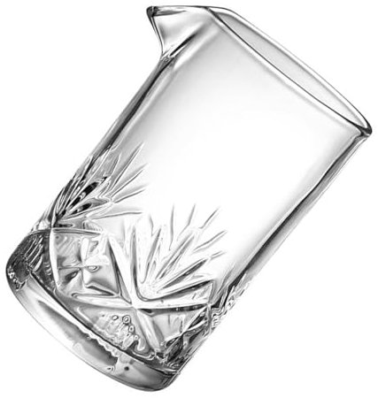 WEKADRIN Bar Mixing Glass 700ml Thick Bottom Crystal Carved Design Drink Stirring Glass for Cocktails and Mixed Drinks Japanese Style