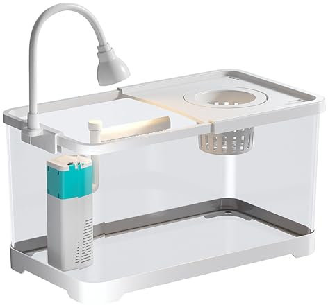 Aquarium Komplettset,Fischtank Aquarium Mit LED-Leuchten & Filtersystem Für Fische Und Wasserpflanzen(S)