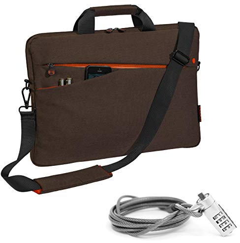 PEDEA Laptoptasche Fashion Notebook-Tasche bis 15,6 Zoll (39,6 cm) Umhängetasche mit Schultergurt inkl. Notebookschloss, Braun