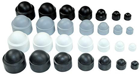SN-TEC Sechskant Abdeckkappen Kunststoff, Größen Auswahl von M4 bis M16 (SW 7 bis SW 24), Farben Auswahl: schwarz/weiß/grau/anthrazit (100 Stück) (M4 / SW 7mm, Schwarz)