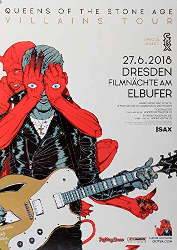 Queens of The Stone Age - Villains Tour, Dresden 2018 » Konzertplakat/Premium Poster | Live Konzert Veranstaltung | DIN A1 «