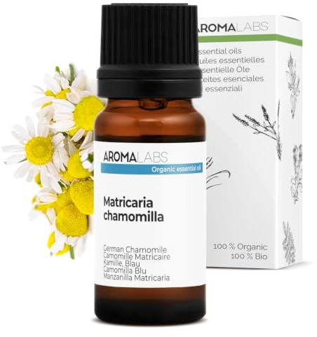 BIO - German Chamomile Essential Oil - 10mL - 100% Pure, Natural, Chemotyped and AB Certified - AROMA LABS (French Brand)