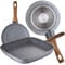 San Ignacio Set 2 Sartenes 18/22 y Asador Grill 28 x 28 cm, Daimiel, Aluminio Forjado, Inducción, Multicolor