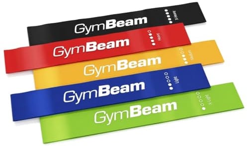 GymBeam 5er-Set Fitnessbänder - Gymnastikbänder, Fitnessbänder, Widerstandsbänder, Verschiedene Widerstandsstufen, praktisch und kompakt, für Krafttraining, Bodyweight-Workouts, Yoga und Pilates