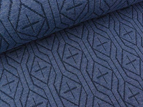 ALB Stoffe Hamburger Liebe Sweet Home Snuggle Step Jeansblau Melange-Blue Navy