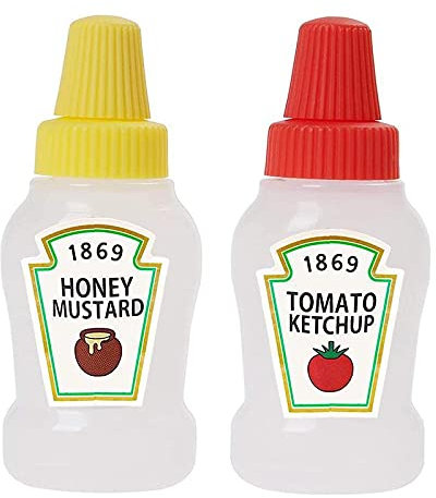 2 Pcs 25ML Mini Tomato Ketchup Bottle Portable Small Sauce Container Salad Dressing Container Pantry Containers for Bento Box