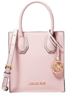 Michael Kors Mercer Extra-Small Pebbled Leather Crossbody Bag (Powder Blush)