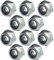 AERZETIX - C49566 - Set di 10 dadi esagonali di bloccaggio M5 Ø esterno 8mm - in acciaio inossidabile A2 - dadi autobloccanti con anello in nylon