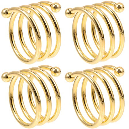 TOPBATHY 4 Stück Serviettenschnalle Serviettenring Aus Kupfer Goldene Serviettenringe Serviettenhalter Serviettenringe Elegant Ostern Serviettenring Feder Eisen Roségold Geschirr Braut
