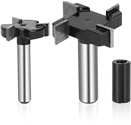 CNC Spoilboard Surfacing Router Bits,1 inch Cutting Diameter 1/4 inch Shankplus2 inch Cutting Diameter 1/2 inch Shank, 1 Durchmesser + 1/2-Schaft, 2 Durchmesser)