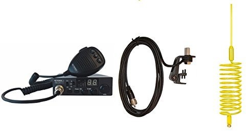 CB Radio Kit - Moonraker Minor II Plus (80 Channel, 12v/24v) + Tornado Stinger Antenna (colour options)+ Gutter Mount (Yellow)