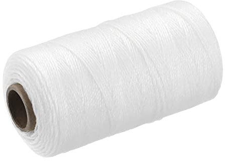 sourcing map Geflecht Maurerschnur Nylon Weiß 100M/109 Yard 1MM für Netztuch Garten Mauerwerk