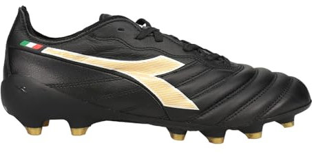 Diadora Brasil Elite 2 Tech ITA LPX - Tacos de tierra firmes, Negro/Oro, 39 EU