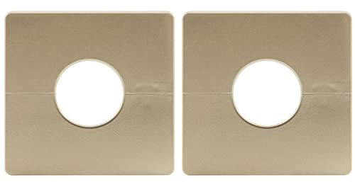 Lovelysp ABS-Kunststoff-Wandloch, dekorative Abdeckung, Wandmontage, Wasserrohrabdeckung, quadratisch, Duschhahn, dekorative Abdeckung (quadratisch, goldfarben, 33 mm Loch) – 2 Stück