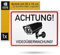 Hinweisschild Achtung! Videoüberwachung!, 1 Stück, 20 x 15 cm, 2,7 mm starkes PVC Schild mit Bohrlöchern, Kamera Warnschild für Innen- und Außenbereich, Video Überwachung Schild Privatgrundstück