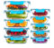 HAKEEMI 10 Pack Glas Lebensmittel Lagerung Container, luftdicht Mahlzeit Prep Container mit Deckel, Glas Mittagessen Container, Mikrowelle/spülmaschinenfest, Blau