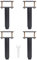 Pied de Lit Universel, Pieds pour Sommier à Lattes sans Perçage | Hauteur: 8cm(+5cm) Reglable | Design: Noir | Matériel: Metallique | Ronde ø3.8cm | pour le Cadre Central | avec Boulons | Lot de 4