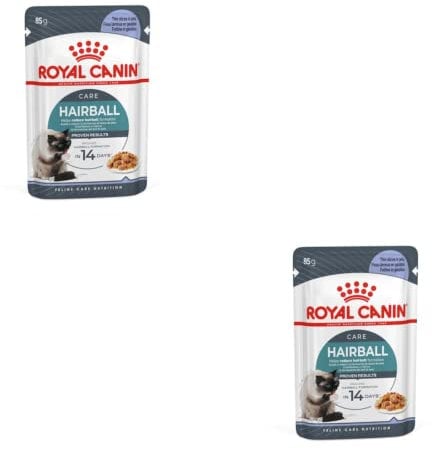 Royal Canin Hairball Care Jelly | Doppelpack | 2 x 12 x 85 g | Alleinfuttermittel für Katzen (feine Stückchen in Gelee) | Kann zur Verringerung der Bildung von Haarballen beitragen