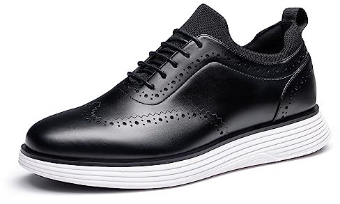 Bruno Marc Herren Anzugschuhe MaxFlex Suit Craft lässige Schnürschuhe Business Sport Schuhe Moderne Klassische,Size 44,Schwarz,SBOX2326M-E
