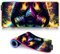 Tapis Souris XXL Gaming RGB LED Anime Grand Tapis Souris 14 Modes d'éclairage Tapis Souris étendu et Surface imperméable Tapis Bureau pour Jeu Travail masqué 15,7 x 35,4 Pouces