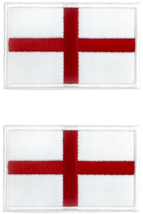 2PCS England Flag Patch, St George Flag Patches, Military Patches Tactical Patches with Hook and Loop for Uniform Backpacks Jackets Caps Pants