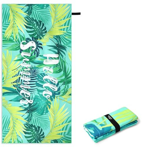 Pameil Strandhandtuch XXL Mikrofaser Badetuch 200x100cm,Mikrofaser Strandtuch Kompakt und Sandfest, Leicht und Schnelltrocknend Reisehandtuch für den Strand,Gym, Travel,Sauna