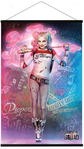 Close Up Suicide Squad - Poster (Harley Quinn mit Baseballschläger - Daddy's Little Girl) (Größe: 61cm x 91,5cm) (Poster & Magnetische Posterleisten)