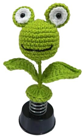 Autozubehör Armaturenbrett Dekorationen, Häkeln Schütteln Sonnenblume Frosch Ente Wackelkopf Animierte Wackeltänzerin Auto Cartoon Ästhetische Autozubehör für Männer Frauen