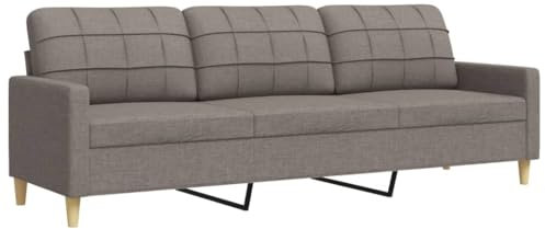 vidaXL 3-Sitzer-Sofa Taupe 210 cm Stoff