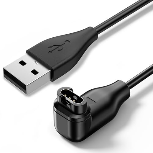 Oumida Cargador para Garmin Vivoactive 5 4 3 3S 4S, Garmin Forerunner 55/ Forerunner 255 Music/ 255/ 255S/ 165,Garmin Venu/Venu Sq/Venu Sq 2/ Venu 2 Plus, USB de 1M Cable de Carga Rápida Portátil