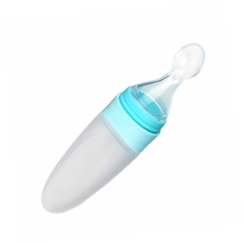 BESTonZON 1Stk Nahrungsergänzungsmittel Feeder milch flasche milchkocher bestecke beikost babyfläschchen bestecks foods Futterspender für Kleinkinder Reislöffel trainieren Blue