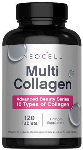 NeoCell Super Multi Collagen Peptides | 120 Tablets | 10 Types of Collagen | Skin, Hair and Nails | Beauty Supplement | For Men and Women