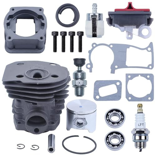 AOIUU Kit de pistón de Cilindro de 44 mm Apto for Husqvarna 340 350 345 346XP 353 Válvula de descompresión