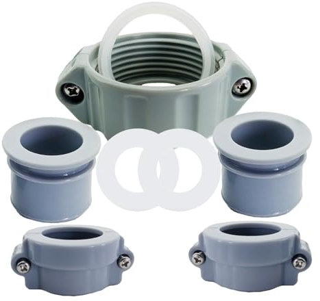 Passend für Coleman Lay-Z-Spa A-Kupplungspumpe und B/C-Wasserrohr-Kupplung, Schraubenmutter-Anschluss und Nippel mit 1A 2B/C Dichtungen, Unterlegscheiben