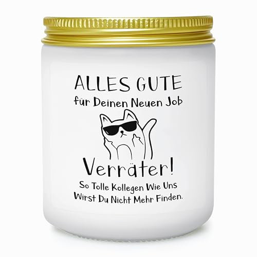 LUXHOMY 𝑨𝒃𝒔𝒄𝒉𝒊𝒆𝒅𝒔𝒈𝒆𝒔𝒄𝒉𝒆𝒏𝒌 𝑲𝒐𝒍𝒍𝒆𝒈𝒆𝒏, Geschenk zum Abschied, Geschenke für Arbeitskollegin, Geschenk für Ruhestand Jobwechsel - Lavendel Duftkerze (200g)