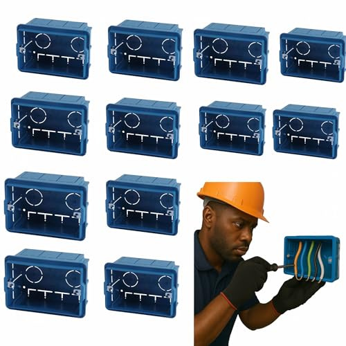 12 Cassette da Incasso Elettriche 503 3 Moduli – Scatole da Muro per Prese e Interruttori – Compatibili BTicino Gewiss Vimar – Montaggio a Parete Universale per Impianti Elettrici